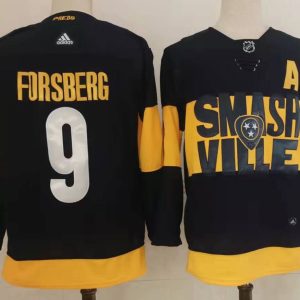 NHL Nashville Predators #9 Filip Forsberg Black 2022 New Adidas Jersey
