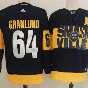 NHL Nashville Predators #64 Mikael Granlund Black 2022 New Adidas Jersey