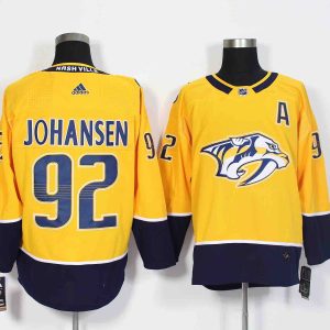 Adidas NHL Nashville Predators #92 Johansen Yellow Jersey