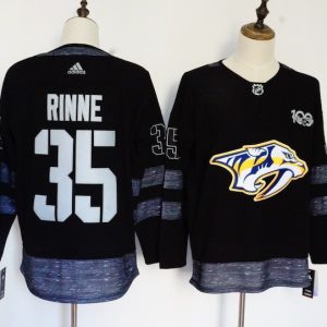 Adidas Nashville Predators #35 Rinne Black 100th Anniversary Jersey