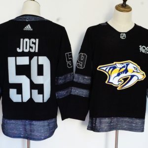 Adidas Nashville Predators #59 Josi Black 100th Anniversary Jersey
