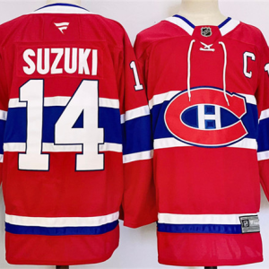 Men's Montreal Canadiens #14 Nick Suzuki Red 2024-25 Stitched Jersey