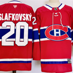 Men's Montreal Canadiens #20 Juraj Slafkovsky Red 2024-25 Stitched Jersey