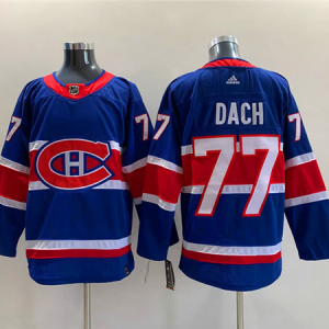 CMen's Montreal Canadiens #77 Kirby Dach Blue Stitched Jersey