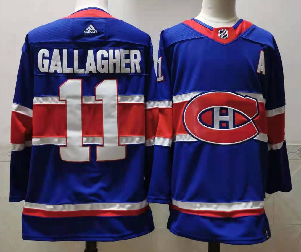NHL Montreal Canadiens #11 Gallagher 2021 Blue Reverse Retro Stitched Jersey