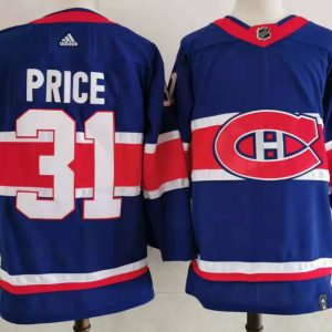 NHL Montreal Canadiens #31 Carey Price 2021 Blue Reverse Retro Stitched Jersey