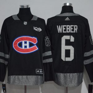 NHL Montreal Canadiens #6 Weber Black 100th Anniversary Jersey