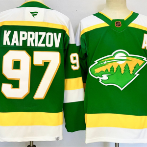 Men's Minnesota Wild #97 Kirill Kaprizov Green 2024-25 Alternate With A Patch Stitched Jersey