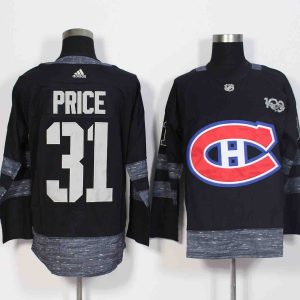 NHL Montreal Canadiens #31 Price 100th Anniversary Black Jersey