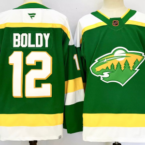 Men's Minnesota Wild #12 Matt Boldy Green 2024-25 Alternate Stitched Hockey Jersey