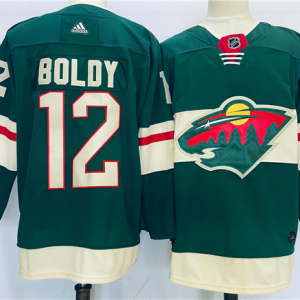 Men's Minnesota Wild #12 Matt Boldy Green Stitched Jersey