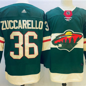 Men's Minnesota Wild #36 Mats Zuccarello Green Stitched Jersey