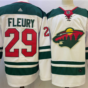 Men's Minnesota Wild #29 Marc-Andre Fleury White Stitched Jersey