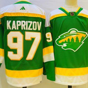 Men's Minnesota Wild #97 Kirill Kaprizov Green 2022 Reverse Retro Jersey