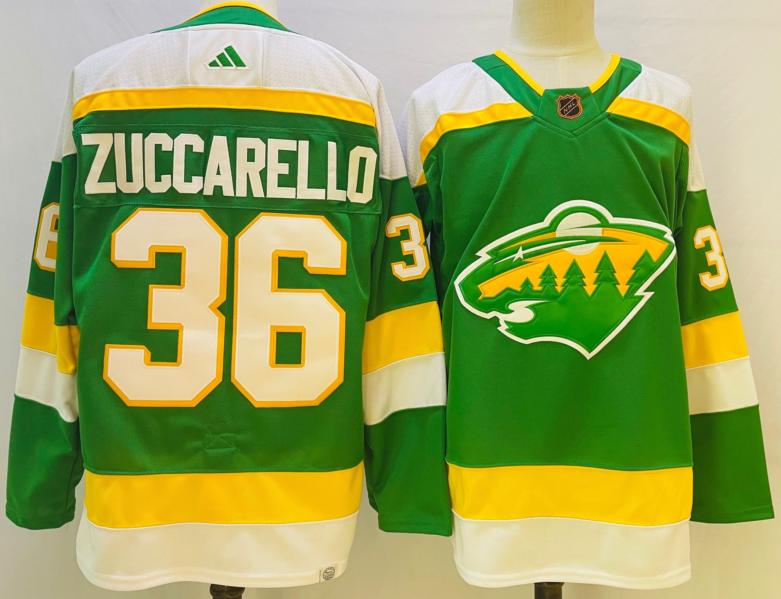 Men's Minnesota Wild #36 Mats Zuccarello Green 2022 Reverse Retro Jersey