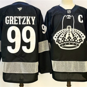 Men's Los Angeles Kings #99 Wayne Gretzky Black 2024-25 Home Stitched Hockey Jersey