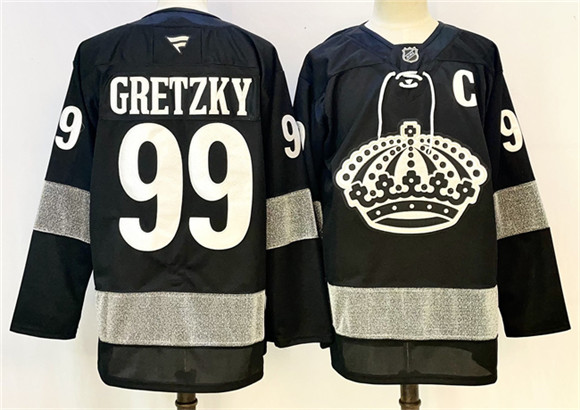 Men's Los Angeles Kings #99 Wayne Gretzky Black 2024-25 Home Stitched Hockey Jersey