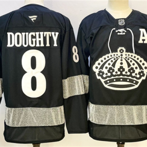 Men's Los Angeles Kings #8 Drew Doughty Black 2024-25 Home Stitched Hockey Jersey