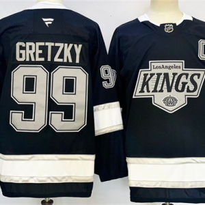 Men's Los Angeles Kings #99 Wayne Gretzky Black 2024-25 Home Stitched Hockey Jersey