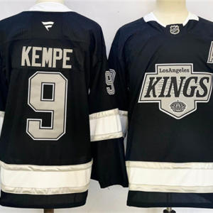 Men's Los Angeles Kings #9 Adrian Kempe Black 2024-25 Home Stitched Hockey Jersey