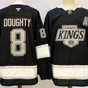 Men's Los Angeles Kings #8 Drew Doughty Black 2024-25 Home Stitched Hockey Jersey