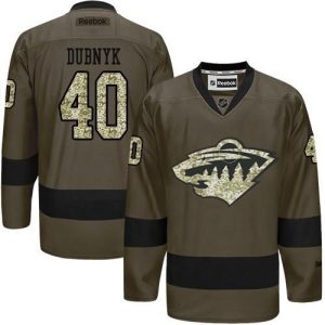 NHL Minnesota Wild #40 Devan Dubnyk Green Salute to Service Jersey