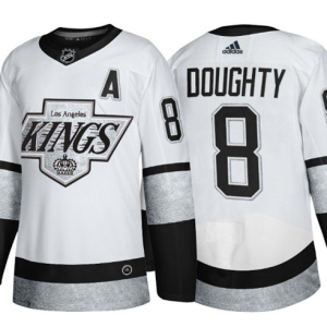 Men's Los Angeles Kings #8 Drew Doughty White Throwback Jersey