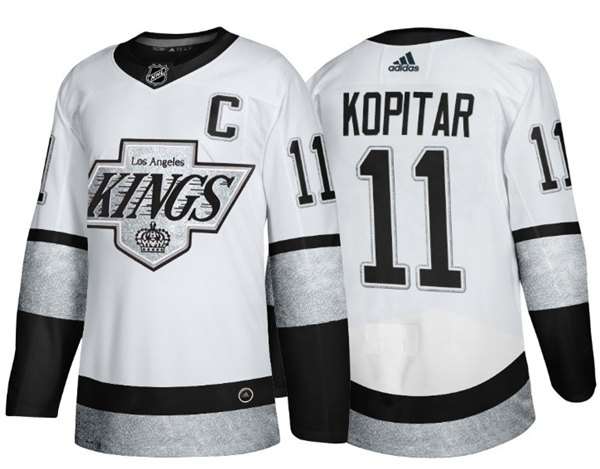 Men's Los Angeles Kings #11 Anze Kopitar White Throwback Jersey