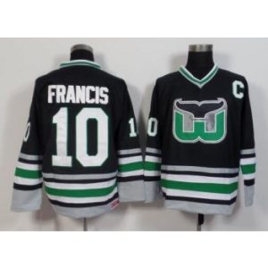 NHL Whalers 10 Ron Francis C Patch Black CCM Throwback Men Jersey