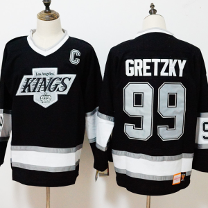 Men's Los Angeles Kings #99 Wayne Gretzky Black Throwback CCM Stitched NHL Jersey