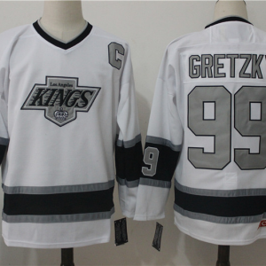Men's Los Angeles Kings #99 Wayne Gretzky White Throwback CCM Stitched NHL Jersey