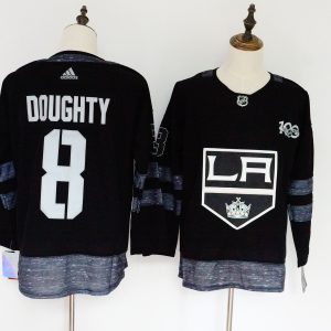 NHL Los Angeles Kings #8 Drew Doughty Black 100th Anniversary Adidas Jersey