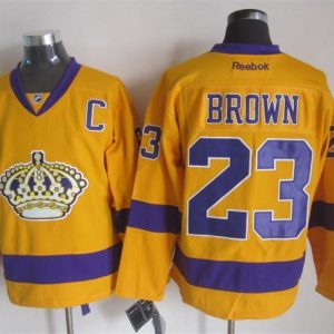 NHL Los Angeles Kings #23 Brown Yellow Jersey