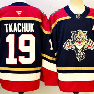 Men's Florida Panthers #19 Matthew Tkachuk Black 2024-25 Home With A Patch Stitched