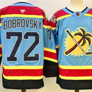 Men's Florida Panthers #72 Sergei Bobrovsky Blue 2024-25 Reverse Retro Stitched Hockey Jersey