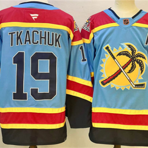 Men's Florida Panthers #19 Matthew Tkachuk Blue 2024-25 Reverse Retro With A Patch Jersey