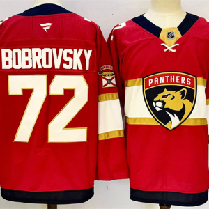Men's Florida Panthers #72 Sergei Bobrovsky Red 2024-25 Home Stitched Hockey Jersey