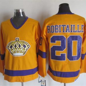 NHL Los Angeles Kings #20 Robitaille Yellow Jersey