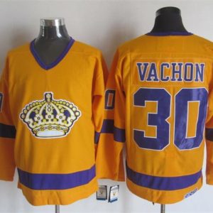NHL Los Angeles Kings #30 Vachon Yellow Jersey