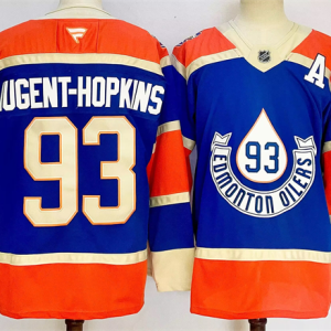 Men's Edmonton Oilers #93 Ryan Nugent-Hopkins Royal 2024-25 With A Patch Heritage Classic Jersey