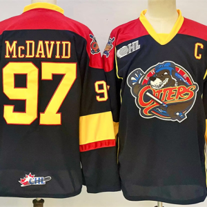 Men's Edmonton Oilers #97 Connor McDavid Black 2024-25 With C Patch Heritage Classic Jersey