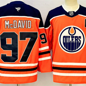 Men's Edmonton Oilers #97 Connor McDavid Orange 2024-25 With C Patch Heritage Classic Jersey