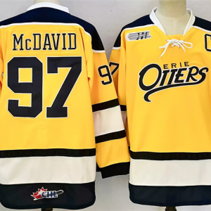 Men's Edmonton Oilers #97 Connor McDavid Yellow 2024-25 With C Patch Heritage Classic Jersey