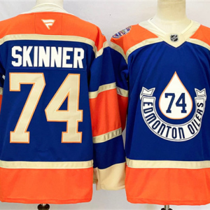 Men's Edmonton Oilers #74 Stuart Skinner Royal 2024-25 Heritage Classic Primegreen Jersey
