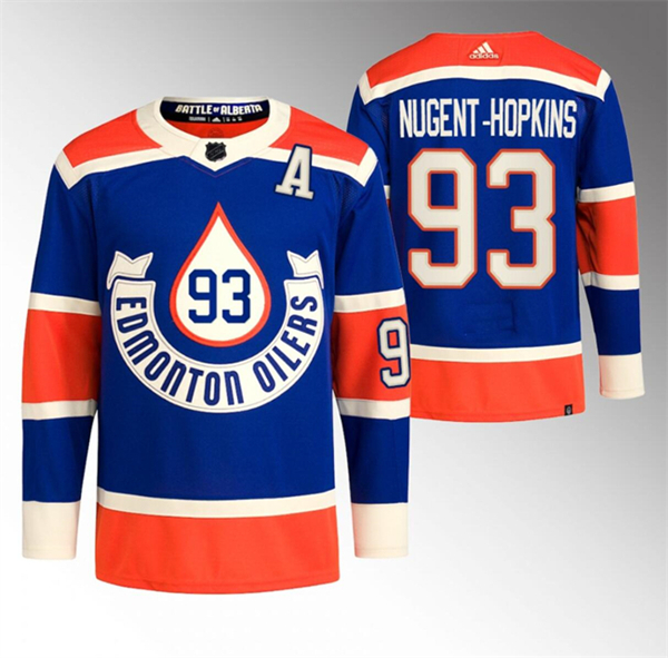 Men's Edmonton Oilers #93 Ryan Nugent-Hopkins 2023 Royal Heritage Classic Primegreen Jersey