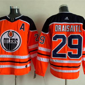 Men's Edmonton Oilers #29 Leon Draisaitl Orange Stitched Jersey