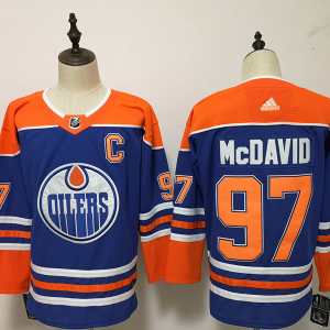 Men's Adidas Edmonton Oilers #97 Connor McDavid Royal Blue Stitched NHL Jersey