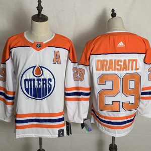 NHL Edmonton Oilers #29 Leon Draisaitl White 2020-21 Reverse Retro Stitched Jersey