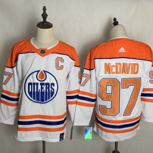 NHL Edmonton Oilers #97 Connor McDavid White 2020-21 Reverse Retro Stitched Jersey