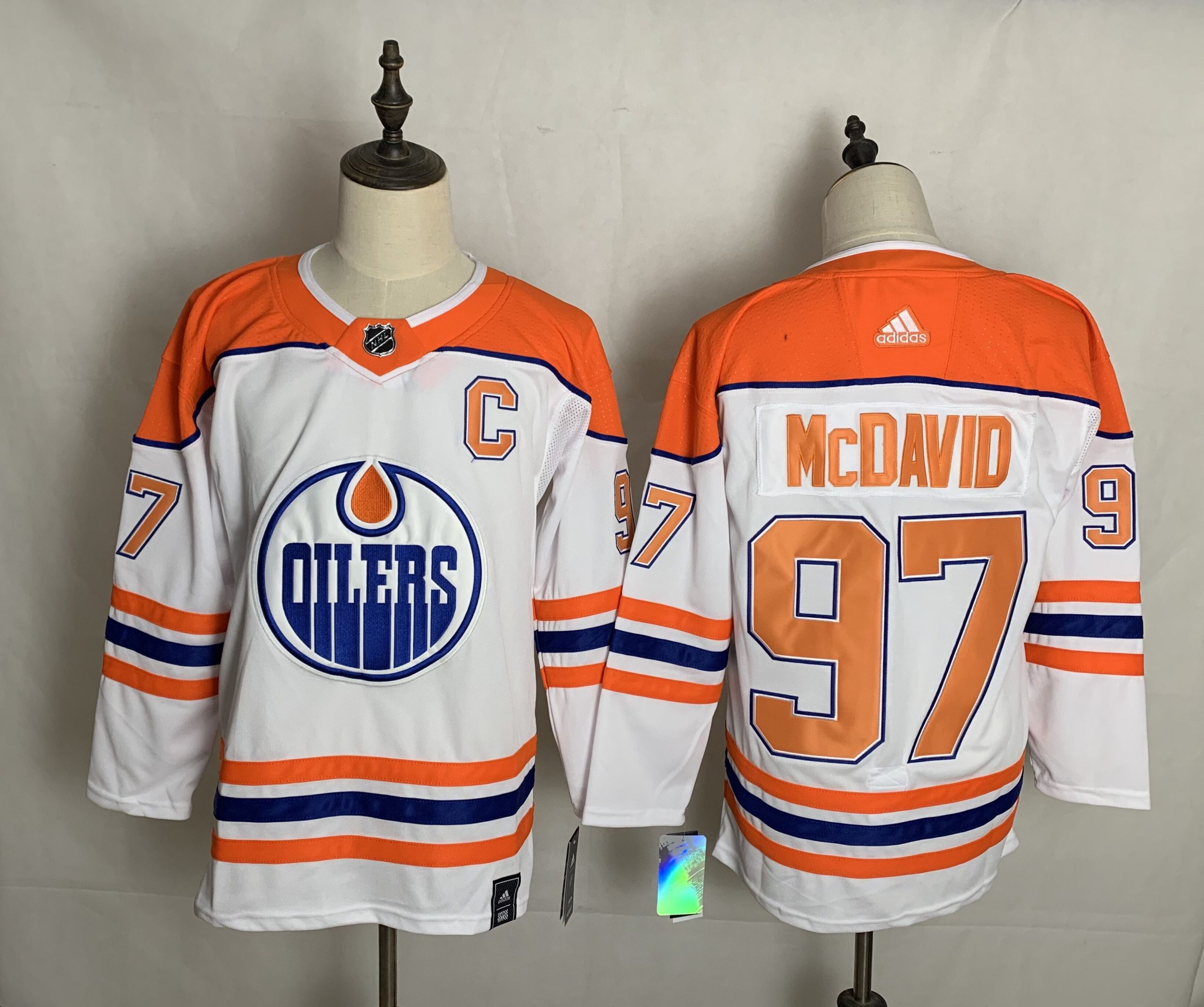 NHL Edmonton Oilers #97 Connor McDavid White 2020-21 Reverse Retro Stitched Jersey